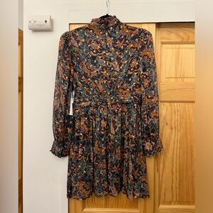 NWT Aqua Mockneck Long Sleeve Mini Dress, Sz L